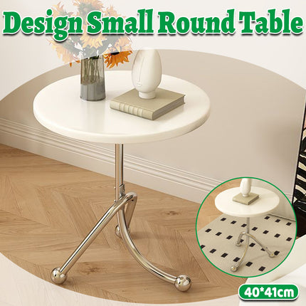 Stainless Steel Living Room Round Side Table Sturdy Construction Space Saving