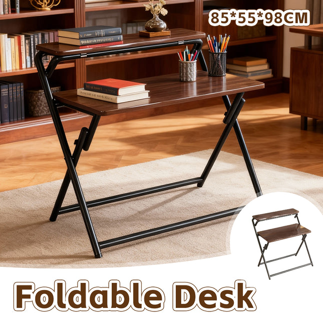 Portable Folding Desk Table X-Shaped Stable Sturdy for Home Office Study Use