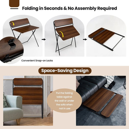 Portable Folding Desk Table X-Shaped Stable Sturdy for Home Office Study Use