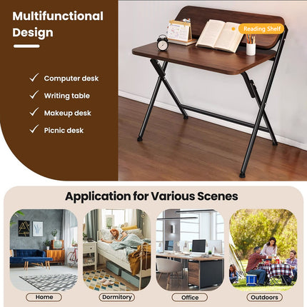 Portable Folding Desk Table X-Shaped Stable Sturdy for Home Office Study Use
