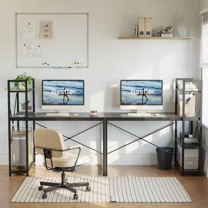 Minimalist Home Computer Desk With Shelves Study Workstation Office Gaming