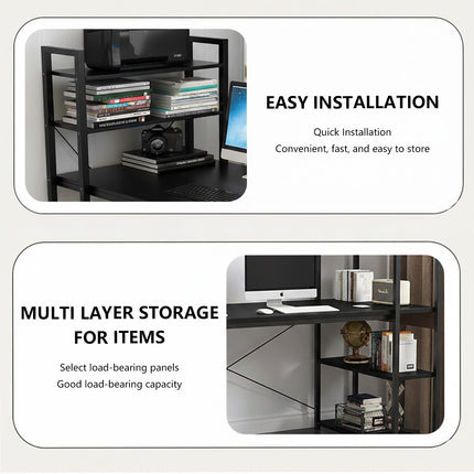 Minimalist Home Computer Desk With Shelves Study Workstation Office Gaming