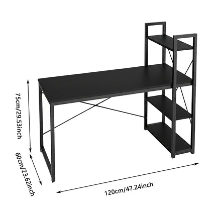 Minimalist Home Computer Desk With Shelves Study Workstation Office Gaming