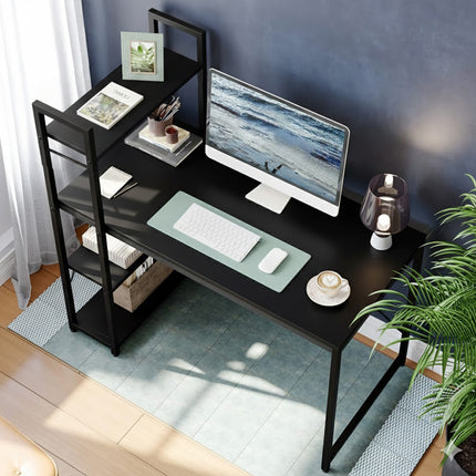 Minimalist Home Computer Desk With Shelves Study Workstation Office Gaming