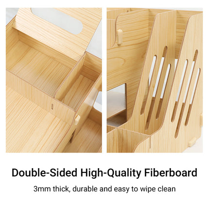 Wooden Desktop File Storage Rack for Office Home Document Paper Storage Sturdy