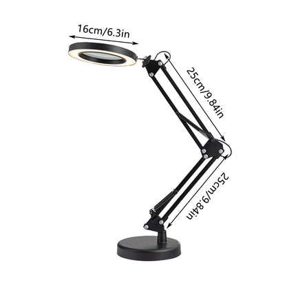 30X Magnifying Glass Desk Lamp LED Stepless Dim for Clock Repair Jewelry