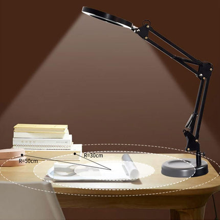 30X Magnifying Glass Desk Lamp LED Stepless Dim for Clock Repair Jewelry