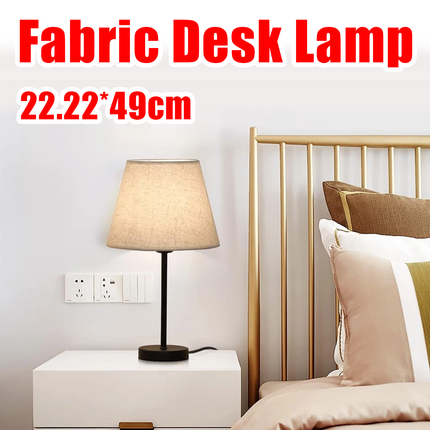 LED Fabric Table Lamp Minimalist Night Light Soft Textile Shade Bedroom Lighting
