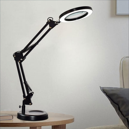 30X Magnifying Glass Desk Lamp LED Stepless Dim for Clock Repair Jewelry