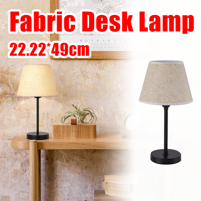 LED Fabric Table Lamp Minimalist Night Light Soft Textile Shade Bedroom Lighting