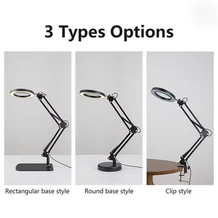 30X Magnifying Glass Desk Lamp LED Stepless Dim for Clock Repair Jewelry