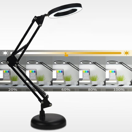 30X Magnifying Glass Desk Lamp LED Stepless Dim for Clock Repair Jewelry