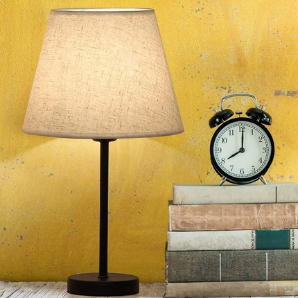 LED Fabric Table Lamp Minimalist Night Light Soft Textile Shade Bedroom Lighting