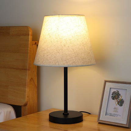 LED Fabric Table Lamp Minimalist Night Light Soft Textile Shade Bedroom Lighting