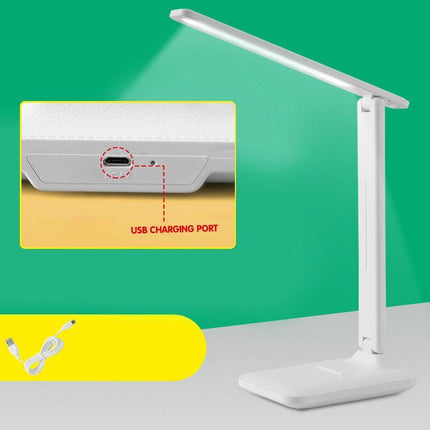 Touch LED Desk Lamp Bedside Study Reading Table Light USB Ports Dimmable - Aimall