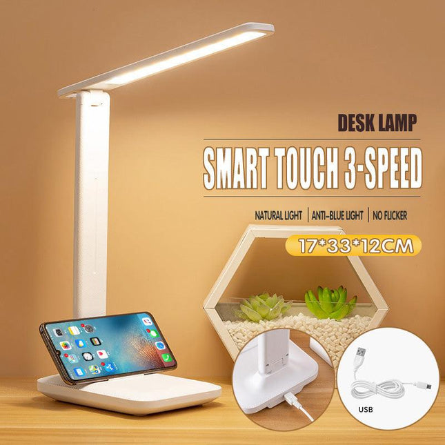 Touch LED Desk Lamp Bedside Study Reading Table Light USB Ports Dimmable - Aimall