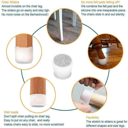 24Pcs Chair Leg Protector For Hardwood Floors Fits All Shape Chair Au Stock - Aimall