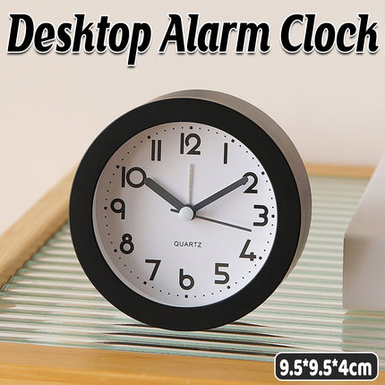 Silent Desktop Small Alarm Clock with Night Light Battery-Powered Durable