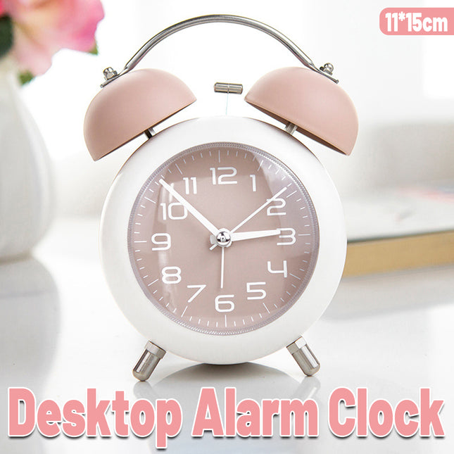 Strong Wake-Up Alarm Clock with Night Light Battery-Powered Silent Durable