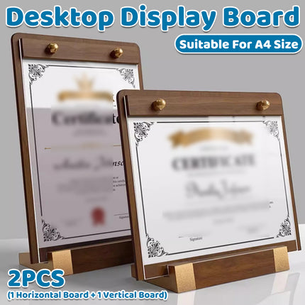 2PCS Desktop Display Board A4 Size Durable for Hotel Restaurant Front Desk Use