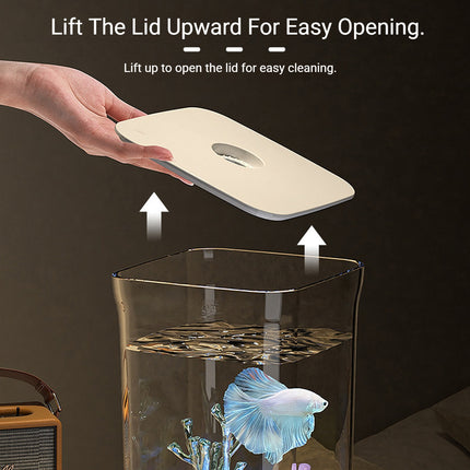 Desktop Betta Fish Tank Mini Aquarium Decor For Home Office Tabletop Fishbowl
