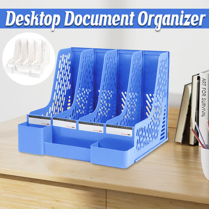 Plastic File Organizer Document Storage Rack for Office Home Desk Use Durable