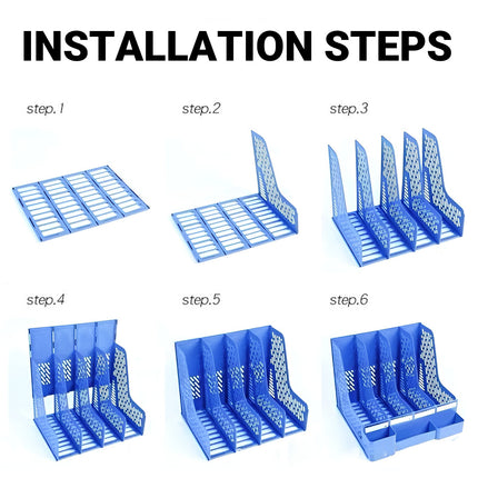 Plastic File Organizer Document Storage Rack for Office Home Desk Use Durable