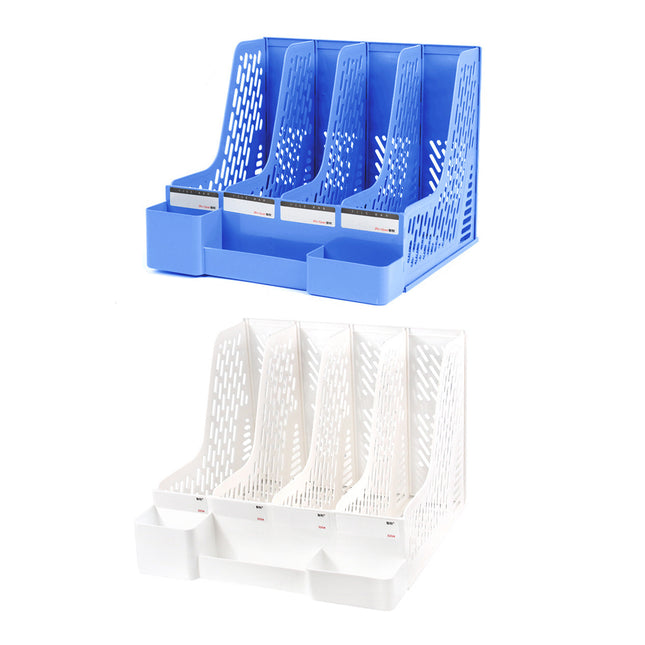 Plastic File Organizer Document Storage Rack for Office Home Desk Use Durable