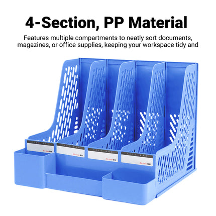 Plastic File Organizer Document Storage Rack for Office Home Desk Use Durable
