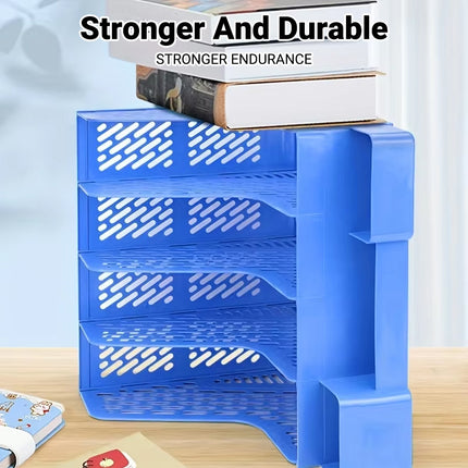 Plastic File Organizer Document Storage Rack for Office Home Desk Use Durable