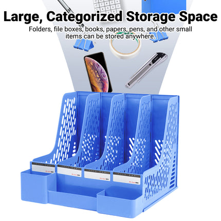 Plastic File Organizer Document Storage Rack for Office Home Desk Use Durable