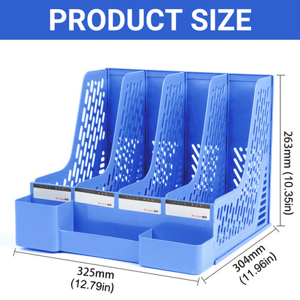 Plastic File Organizer Document Storage Rack for Office Home Desk Use Durable