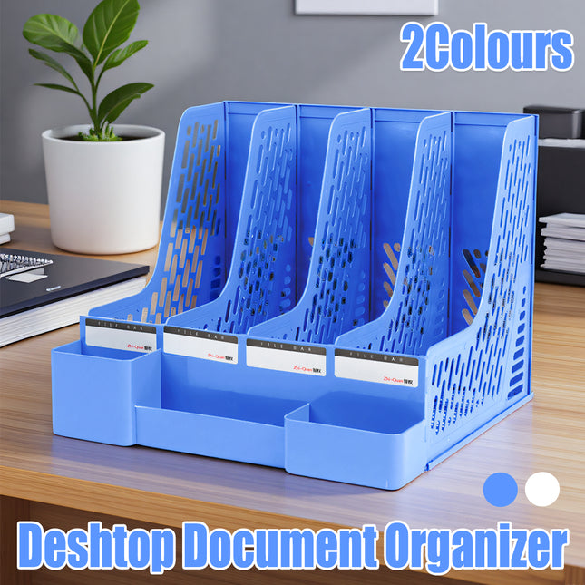Plastic File Organizer Document Storage Rack for Office Home Desk Use Durable
