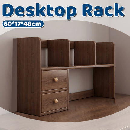 Engineered Wood Desktop Storage Rack Desk Bookshelf Organiser for Study or Office
