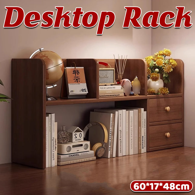 Engineered Wood Desktop Storage Rack Desk Bookshelf Organiser for Study or Office
