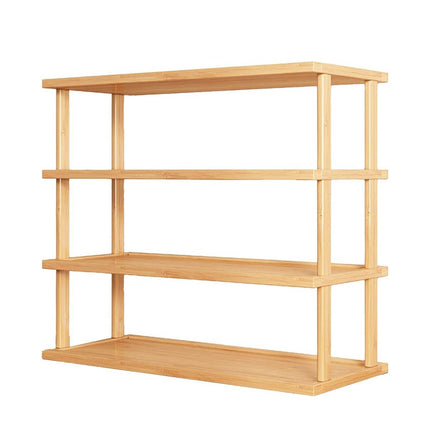 Natural Bamboo 4 Tier Desktop Shelf Bookshelf Storage Rack for Office Desk