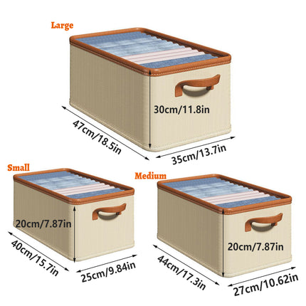 3pcs Storage Box Clothes Organizer Folding Storage Bins Home Closet Organization