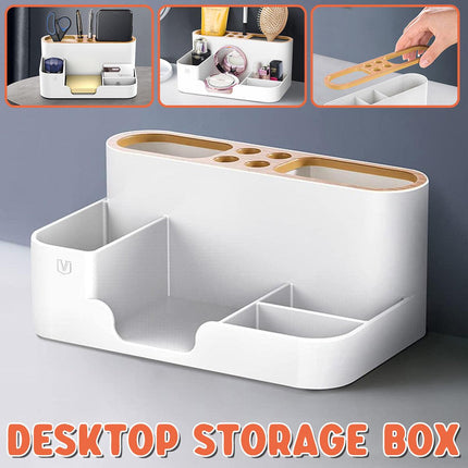 Office Organizer Pen Holder with Slots for Pens Phone Cards Remote Sticky Notes