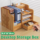 Desk Organiser Multilayer Storage Box with Tissue Holder and Pen Slots