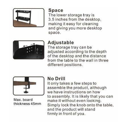Office Home Desktop Storage Shelf Rack Organiser For Books Files And Supplies