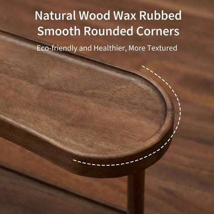 Natural Wood 2 Tier Desktop Storage Rack Ladder Shelf for Cosmetics Perfume