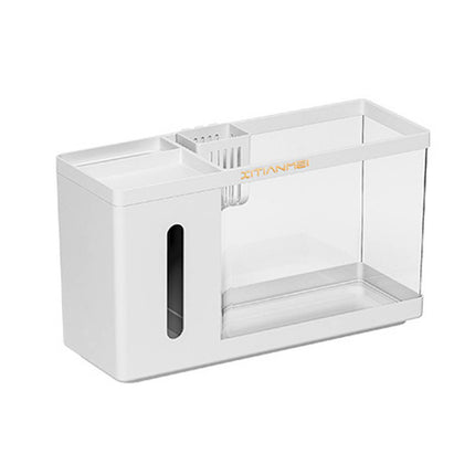 Desktop Aquarium Fish Tank Tissue Box Dispenser Pen Holder Storage Organizer
