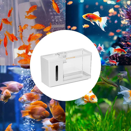 Desktop Aquarium Fish Tank Tissue Box Dispenser Pen Holder Storage Organizer