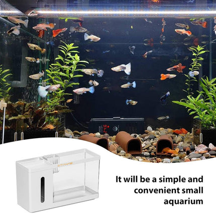 Desktop Aquarium Fish Tank Tissue Box Dispenser Pen Holder Storage Organizer