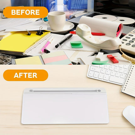 Desktop Whiteboard with Storage Tempered Glass Board for Office Home Notes
