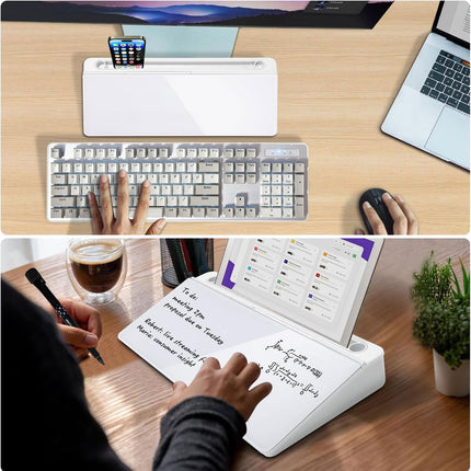 Desktop Whiteboard with Storage Tempered Glass Board for Office Home Notes