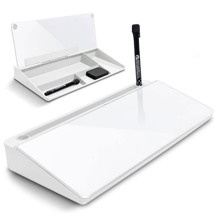 Desktop Whiteboard with Storage Tempered Glass Board for Office Home Notes