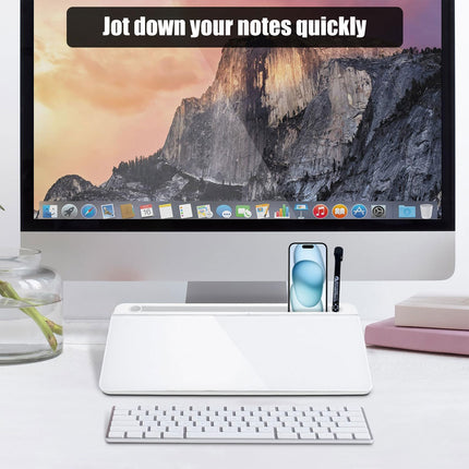 Desktop Whiteboard with Storage Tempered Glass Board for Office Home Notes