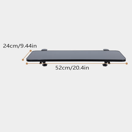 No Drill Desk Extension Tray 52cm Clamp On Foldable Shelf Black or Natural Wood