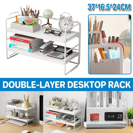 2 Tier Desktop Organiser Shelf Storage Rack for Desk Bedroom Makeup